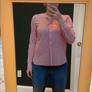 Loft red check blouse